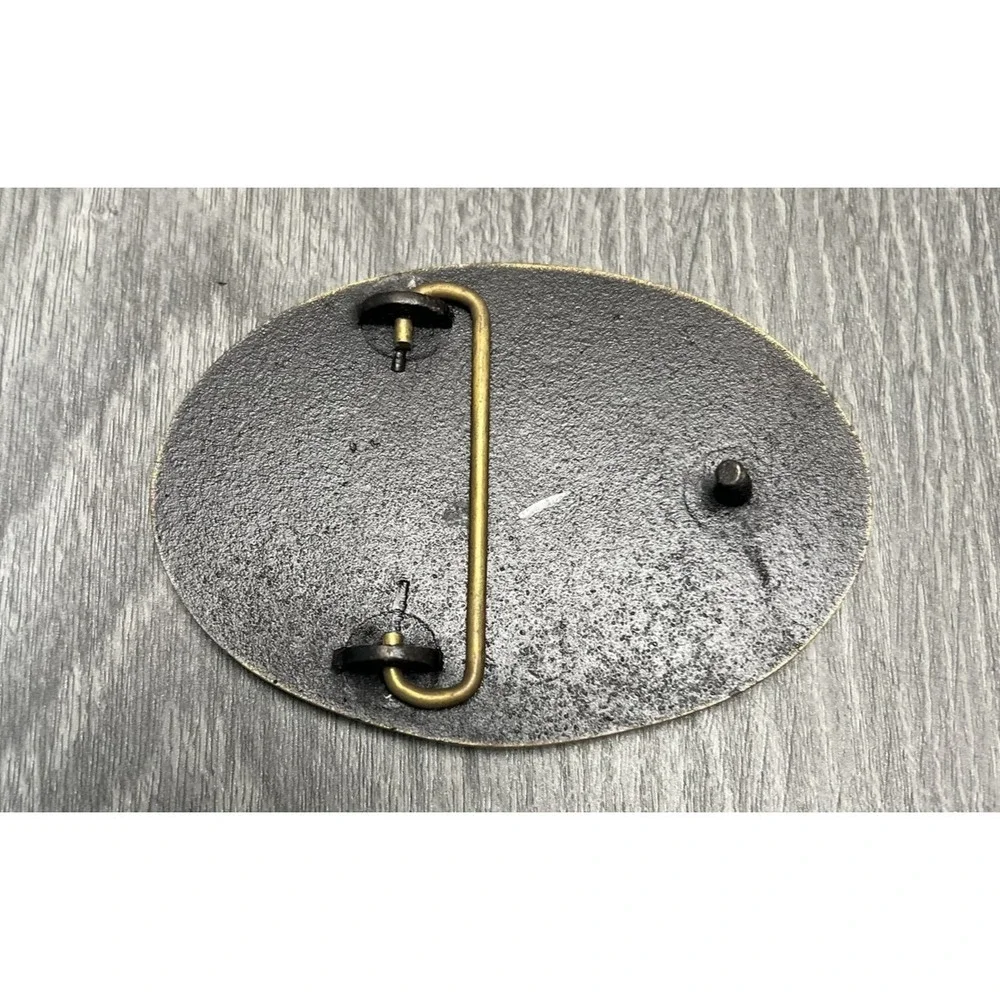 Seabulk Offshore Advertising Belt Buckle Quality Safety Anchor Brass Tone Black